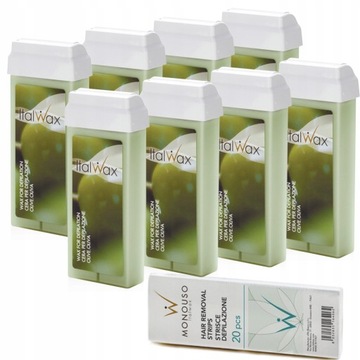 DEPILACJA 8x Wosk w rolce ITALWAX OLIWKA PASKI