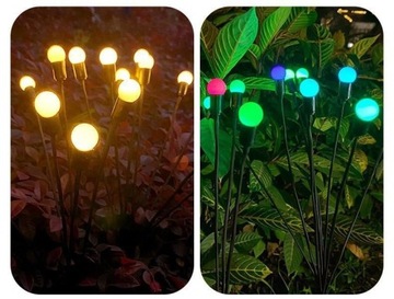 Солнечная лампа, черная, 10 светодиодов, шарики, 65 см, 2 шт.