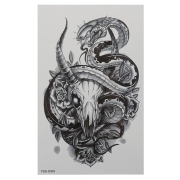 3D наклейка на руку, ногу, боди-арт, черный дракон, одноразовую, съемную, wo