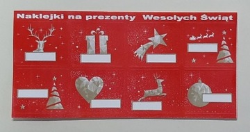 Naklejki świąteczne na prezenty samoprzylepne .