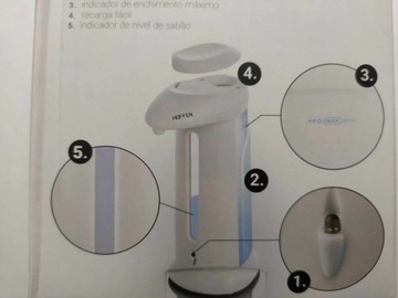 Hoffen бесконтактный отдельностоящий дозатор мыла 330 мл белый