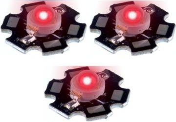 DIODA Power LED 1W Epistar RED 620nm PCB -3 sztuki
