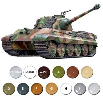 Model niemieckiego czołgu Tiger II Tygrys Królewski , Ardeny 1944 + farby..