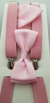 НАБОР РОЗОВЫХ HABS С РОЗОВЫМ ГАЛСТУКОМ-БАБОЧКОЙ И КАРМАННОЙ ЧЕТКОЙ