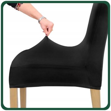 НАБОР ИЗ 6 ШТ. Чехлы НА СТУЛ ЧЕРНЫЕ ГИБКИЕ УНИВЕРСАЛЬНЫЕ