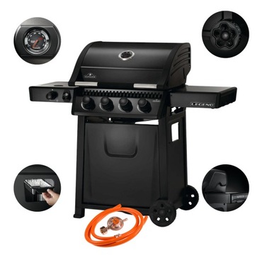 Grill gazowy ogrodowy Napoleon Legend 425 SB kuchenka boczna czarny