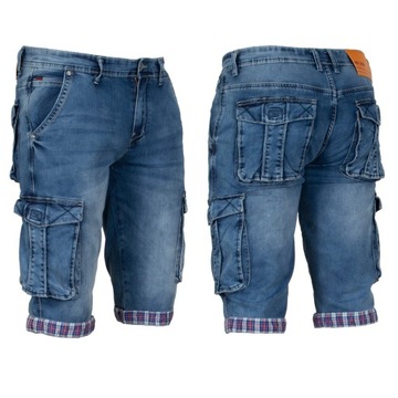 Krótkie spodnie męskie bojówki W:39 102 CM spodenki jeans