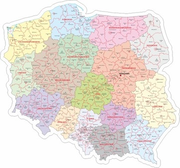 NAKLEJKA NA ŚCIANĘ MAPA POLSKI 100x100cm M7