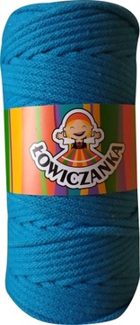 Sznurek bawełniany 5mm 100 mb TURKUSOWY