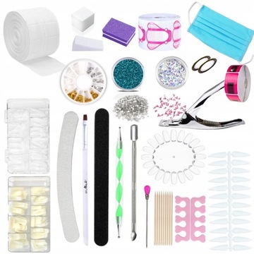 Zestaw budujący Żel Lampa tipsy primer Oliwka