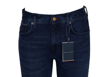 TOMMY HILFIGER spodnie męskie, jeansowe, granatowe, 34/34