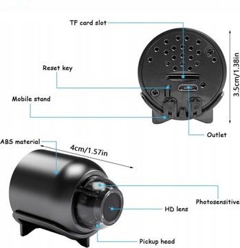 Kamera wewnętrzna IP WIFI 1080p HD z funkcją wykrywania ruchu w nocy mini