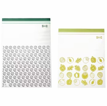 IKEA ISTAD Torebka strunowa, wzór/zielony, 6/4.5 l