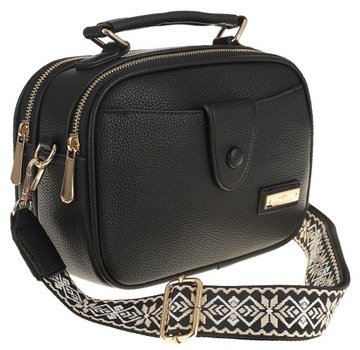 CHARRO Elegancka Torebka Damska czarna kuferek listonoszka CH3078135 Black