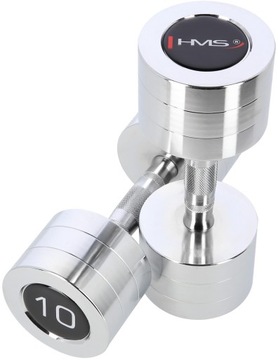 ХРОМИРОВАННЫЕ ГАНТЫ ДЛЯ ФИТНЕС-ТРЕНИРОВОК 2x 10 КГ HMS