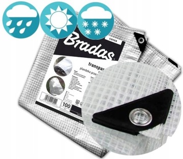 БРЕЗЕНТ 1,5х2 ПРОЗРАЧНЫЙ БРОНЯ 100г 1,5х2