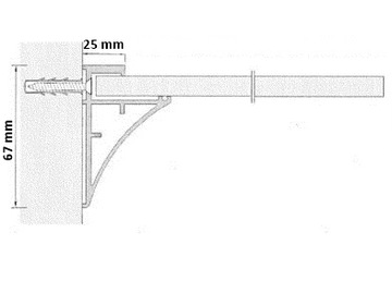 Светодиодный профиль для стеклянной полки под стекло 10мм, длина 1м.