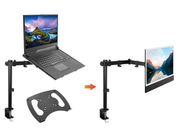 Uchwyt Laptop Monitor 2w1 Biurkowy Uniwersalny