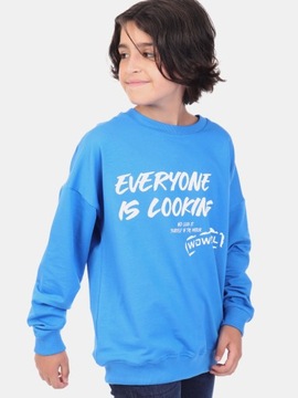Bluza chłopięca dresowa oversize niebieska 116-122