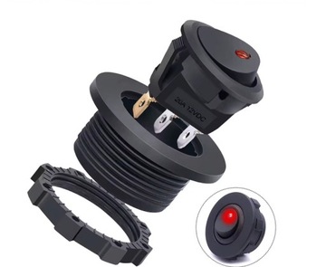 12 В, 20 А, водонепроницаемый светодиодный кулисный переключатель ВКЛ/ВЫКЛ R с корпусом с 3-контактной гайкой