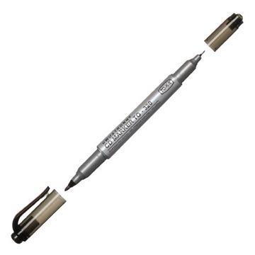 Marker dwustronny pisak do CD Toma TO-320 czarny