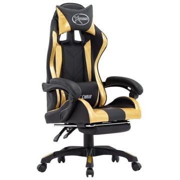 Fotel gamingowy VidaXL 287988 ekoskóra czarno-żółty
