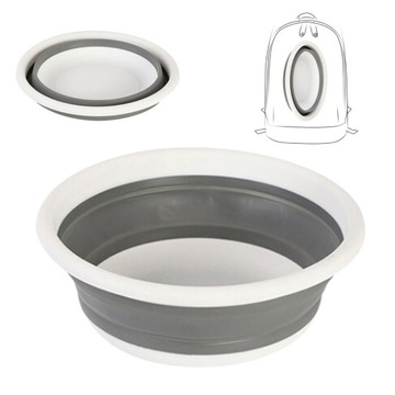 KOSZ NA PRANIE SKŁADANY, MISKA SILIKONOWA 10L