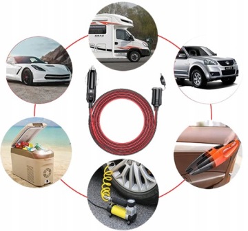 Удлинительный кабель для розетки прикуривателя, длина 4 м, длина 400 см, кабель 15 А, прочный, длинный.