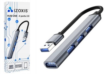 Nowoczesny Hub USB Rozdzielacz 4 porty * Solidny aluminiowa obudowa