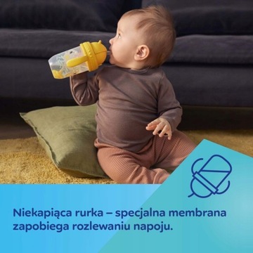 Чашка-непроливайка Canpol с трубкой и грузом, 270 мл. Бутылка с весом 6 м+.