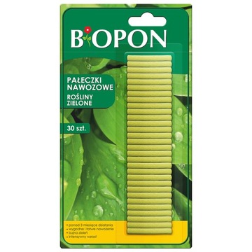 BIOPON PAŁECZKI DO ROŚLIN ZIELONYCH 30SZT nawóz