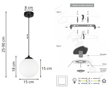 ПОТОЛОЧНЫЙ ПОДВЕСНОЙ СВЕТИЛЬНИК, ЧЕРНЫЙ СВЕТОДИОДНЫЙ ПОТОЛОЧНЫЙ ШАР, 15 см