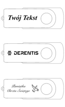 Pendrive reklamowy TWISTER 64 GB 3.0 grawer tekst logo chrzest komunia ślub