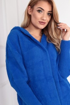 ALPAKA DAMSKA PŁASZCZ KURTKA SWETER CIEPŁA DŁUGA KAPTUR CHABROWY 1946