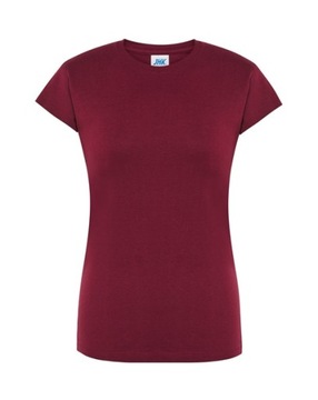 Koszulka Damska T-shirt 100% bawełna burgundowa XL