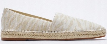 ZARA BEŻOWE WIELOBARWNE ESPADRYLE BUTY JUTY 37