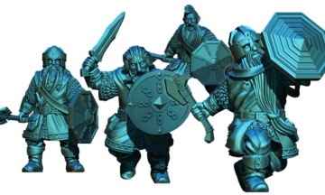 Dwarven Warriors with Shields - 1x
