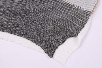 Kobiety Sweter Casual Patchwork V-Neck Długi Rękaw Zamek Sweter Sweter Top