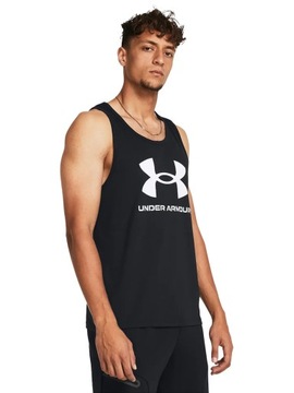 KOSZULKA MĘSKA UNDER ARMOUR BEZRĘKAWNIK SPORTOWY LETNIA BAWEŁNA 1382883-001