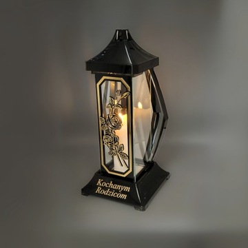 Свеча могильная родителям Большой фонарь с гравировкой дорогим родителям, 42 см
