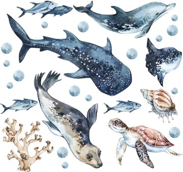Naklejki na ścianę dla dzieci Zwierzęta Delfin