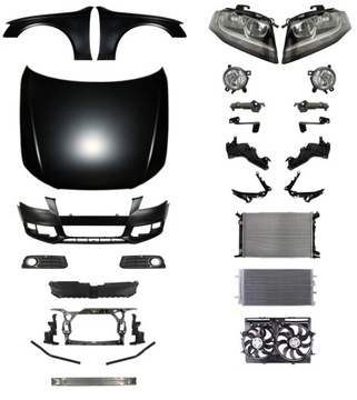 AUDI A4 B8 07-11 NÁRAZNÍK PAS KAPOTA SVĚTLO SADA DÍLY