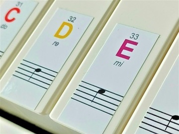 МУЗЫКАЛЬНЫЕ НАКЛЕЙКИ ДЛЯ КЛАВИАТУР ПИАНО, ЦВЕТНЫЕ