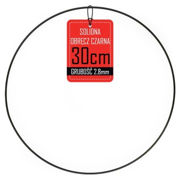 Obręcz metalowa CZARNA podkład wianek stroik 30cm