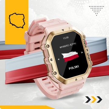 SPORTOWY SMARTWATCH DAMSKI ZEGAREK WODOODPORNY POLSKIE MENU ROZMOWY AMOLED