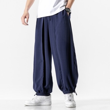 2022 Summer Men Wide Crotch Harem Pants Male Cropp