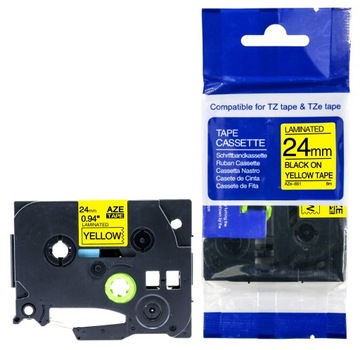 TAŚMA DO BROTHER ŻÓŁTA TZe-651 24mm TZ-651 AZ651
