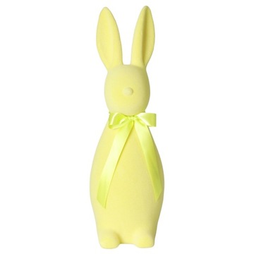 Figurka dekoracyjna zając żółty zamszowy 40cm