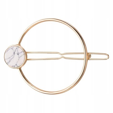 Geometric Metal Hair Clip Ponytail Hoop White