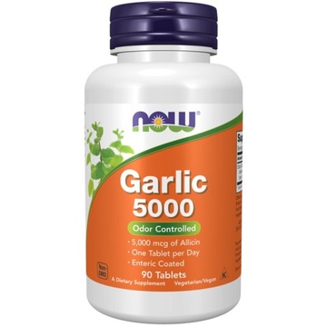 NOW GARLIC 5000 90TABS CZOSNEK BEZ ZAPACHU ALLIUM